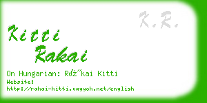 kitti rakai business card